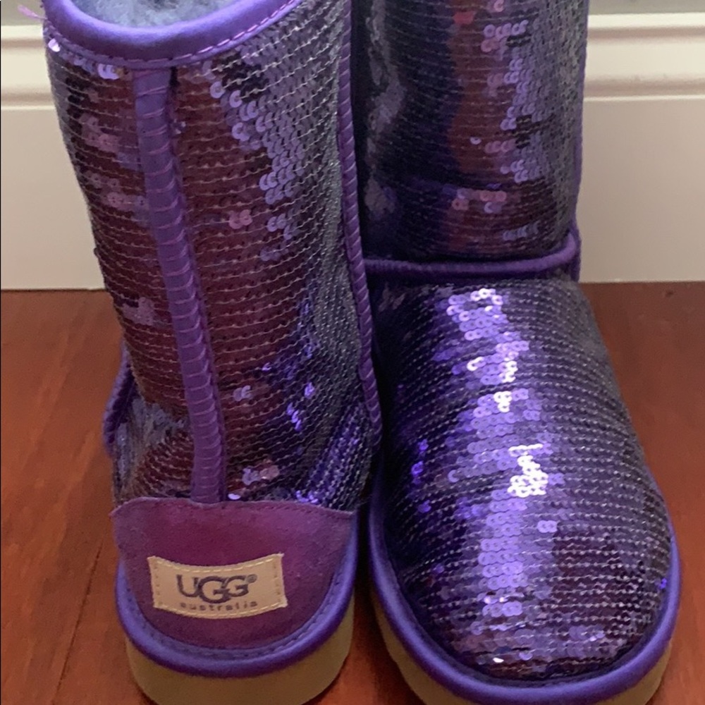 Uggs size 7 - purple sparkly